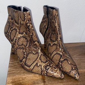 MNG snake ankle booties heels size 10